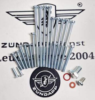 Zündapp Motorschrauben komplett Set für alle 4 Gang ab Bj. 1967 - 23 teilig !